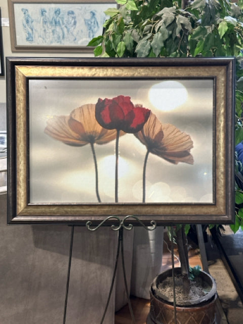 Bronze Framed "Poppies" by Yoshizo Kawasaki