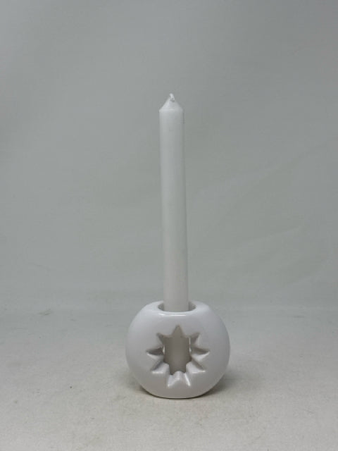 Partylite White Ceramic Tapered Candle Holder