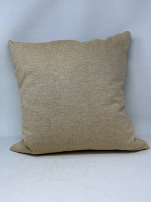 West Elm Soft Green Chenille with Beige Cotton Back Pillow [MHF]