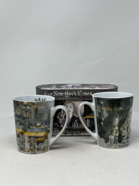 Pair of Easy Life New York Porcelain Mugs Set