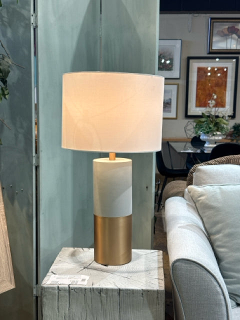 Renwil Liberty Satin/Brass Finish Cement Base Table Lamp [MHF]