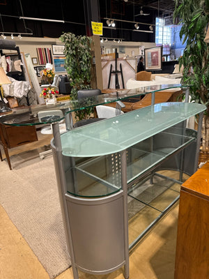 Amisco Metal & Glass Bar Wih Stool
