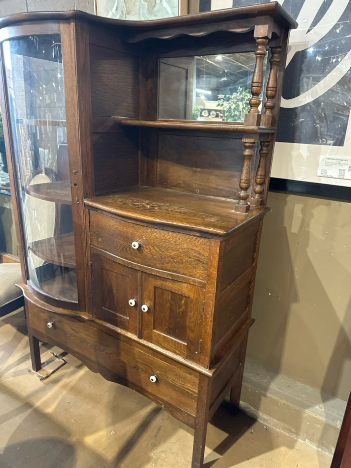 Antique 3 Door  2 Door Display Cabinet