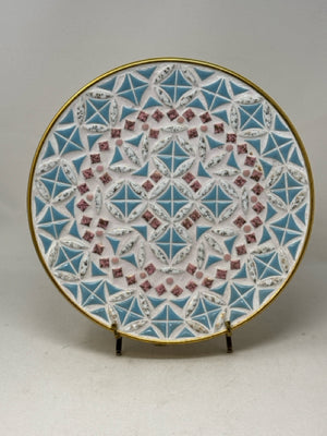 Round Pastel Blue/Pink Mosaic Display Dish