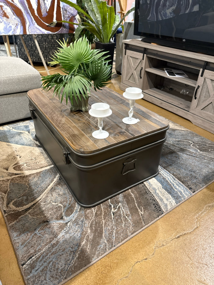 Metal & Wood Trunk Coffee Table [MHF]