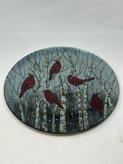 Round Decorative Cardinal Display Dish