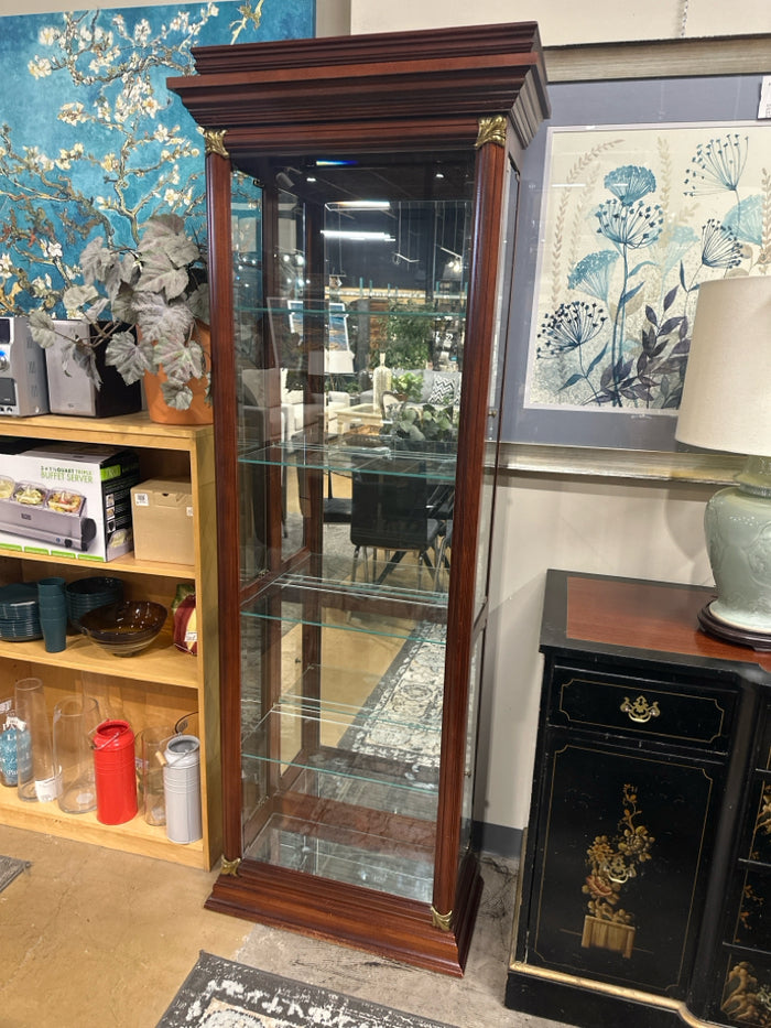 4 Door Glass & Wood Curio Cabinet