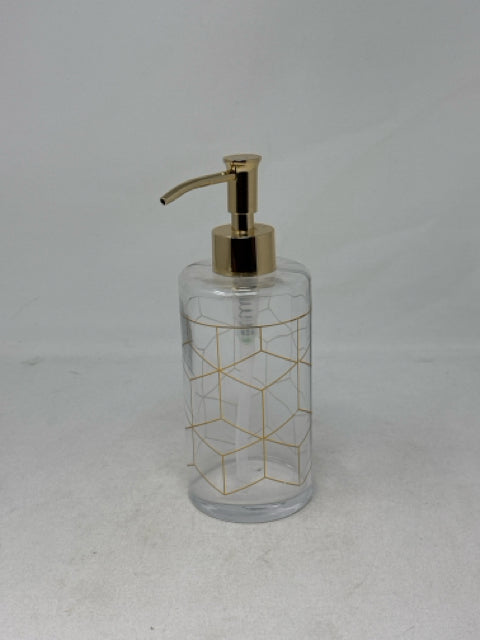Clear Glass with Gold Detail Soap Dispenser [MHF]