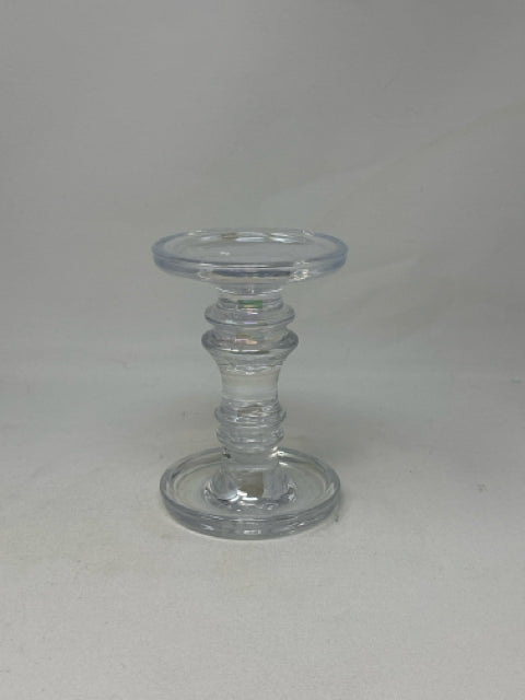 Iridescent Glass Pillar Candle Holder