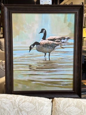 Canada Geese Painting by Guzas