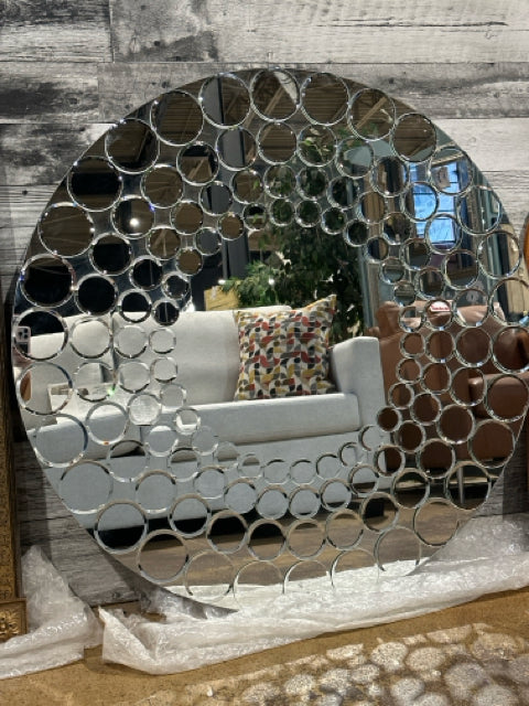 Round Glamorous Circle Framed Mirror