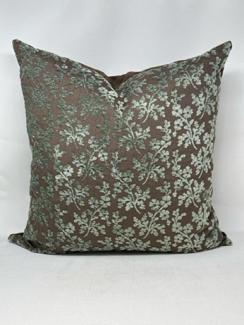 Decorative Brown & Green Floral Pillow
