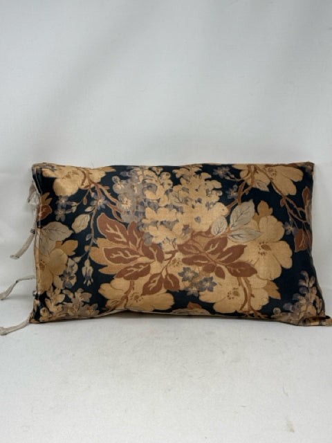 Gold & Black Floral Rectangular Pillow [MHF]