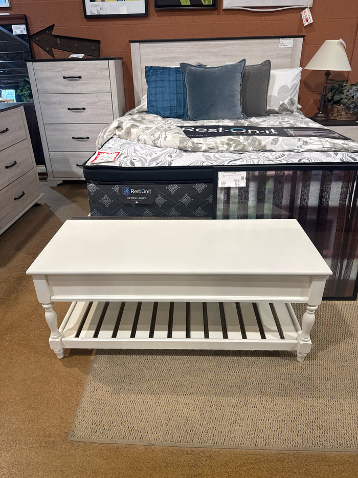 White Storage Bench