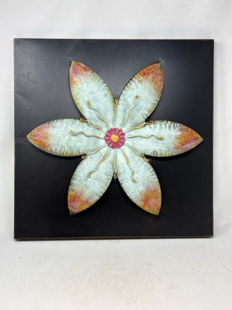 Square Metal Floral Wall Art