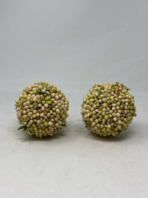 Pair of Cream Berry Accent Balls