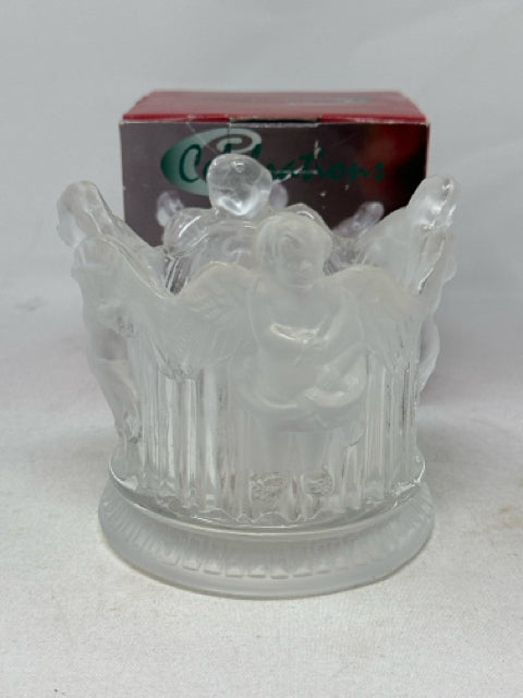 Frosted Cherub Candleholder