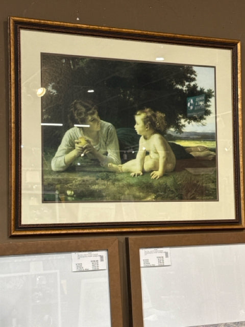 Gold Framed "Temptation" by W.A. Bouguereau Wall Art