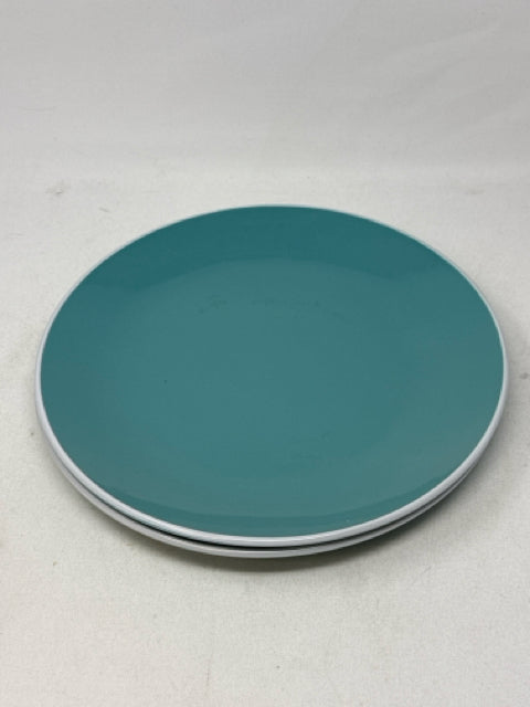 Pair of Green Dinner Plates [MHF]