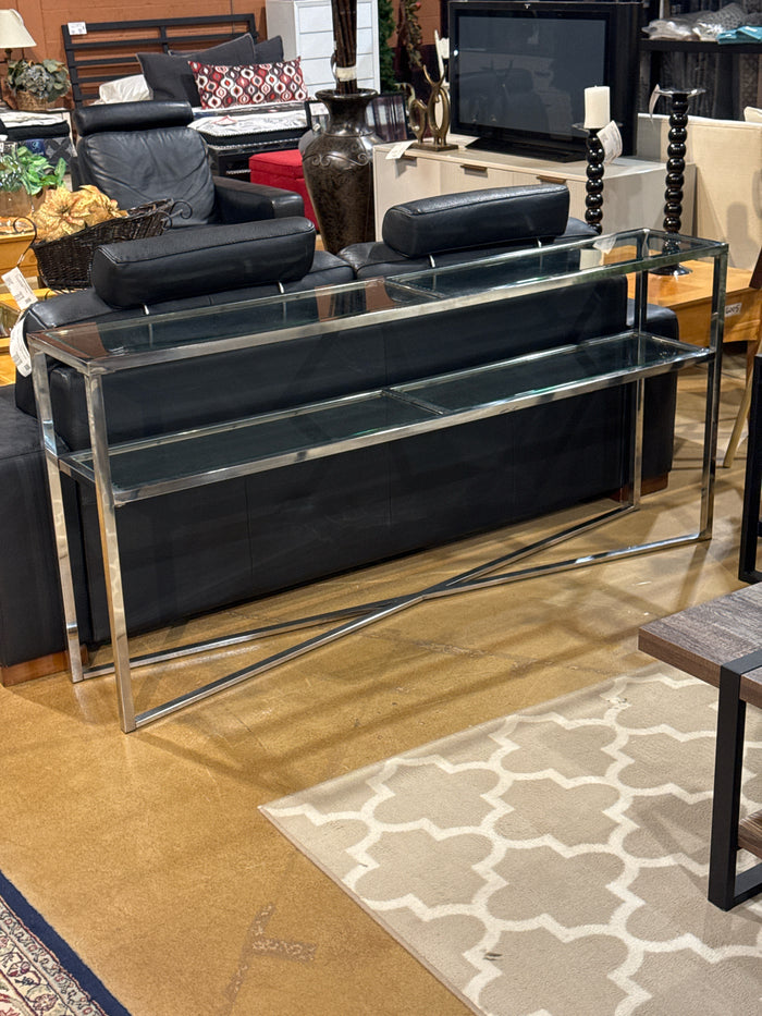 Chrome & Glass Console Table