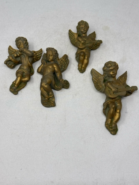 Set of 4 Vintage Cherub Wall Art Plaques