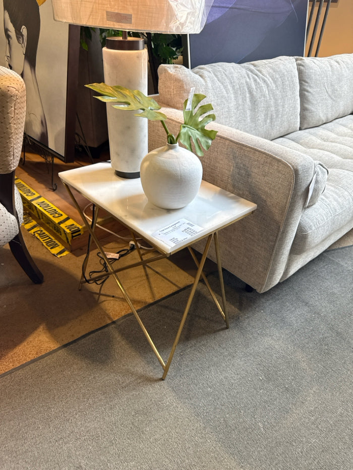 Marble & Gold Metal Accent Table
