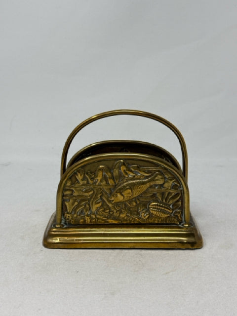 Vintage Brass Letter Rack Fish Design