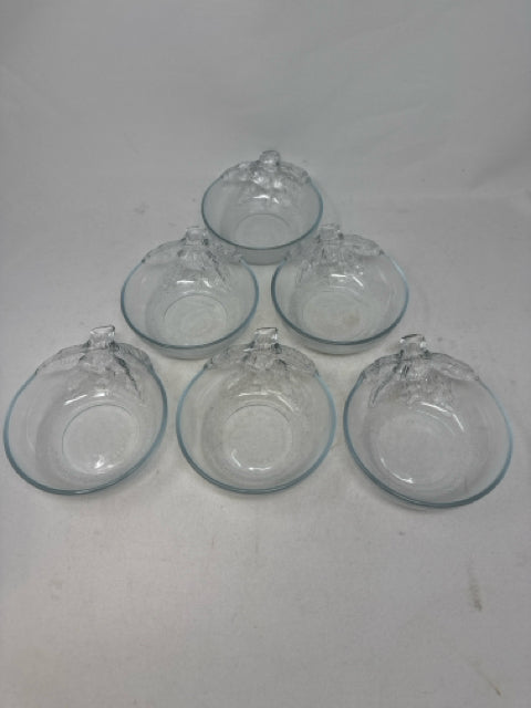 Set of 6 - 5" KIG Indonesia Glass Apple Bowls