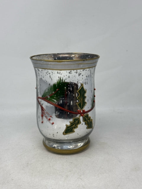 Silver Holiday Candle Holder
