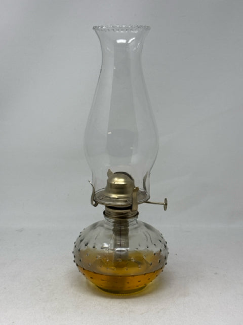Vintage Hobnail Glass Kerosene Oil Lamp