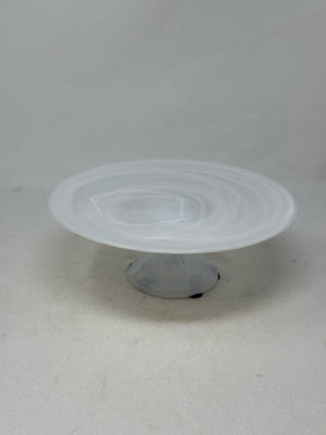 White Marble Glass Dessert Stand