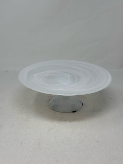 White Marble Glass Dessert Stand