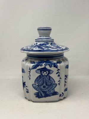 Blue & White Ceramic Canister