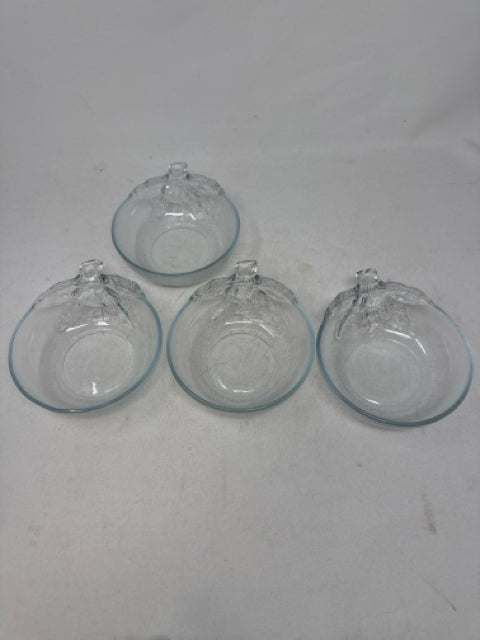 Set of 4 - 5" KIG Indonesia Glass Apple Bowls