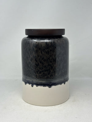 West Elm Makalu Lidded Vase Black/White [MHF]