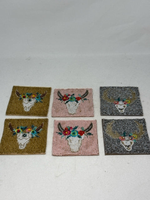 Set of 6 Beaded Coasters