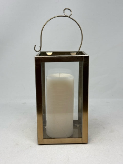 West Elm Gold/Glass Candle Lantern [MHF]