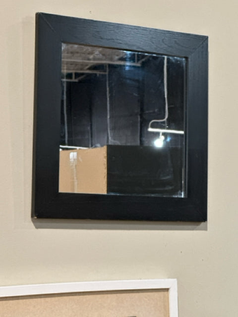 Square Black Framed Wall Mirror