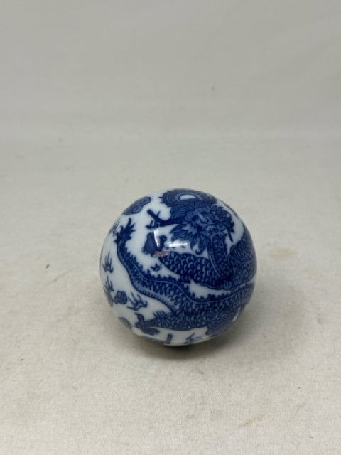 Blue & White Ceramic Accent Ball