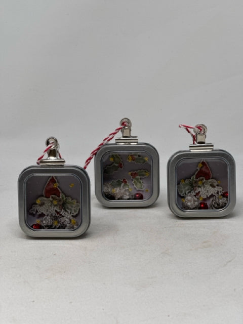 Set of 3 Tin Xmas Ornaments