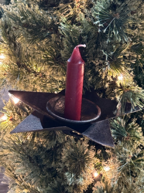 Black Metal Candle Star Tree Clip