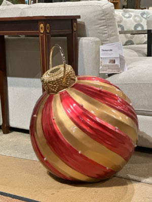 Oversized Red & Gold LED Christmas Ornament