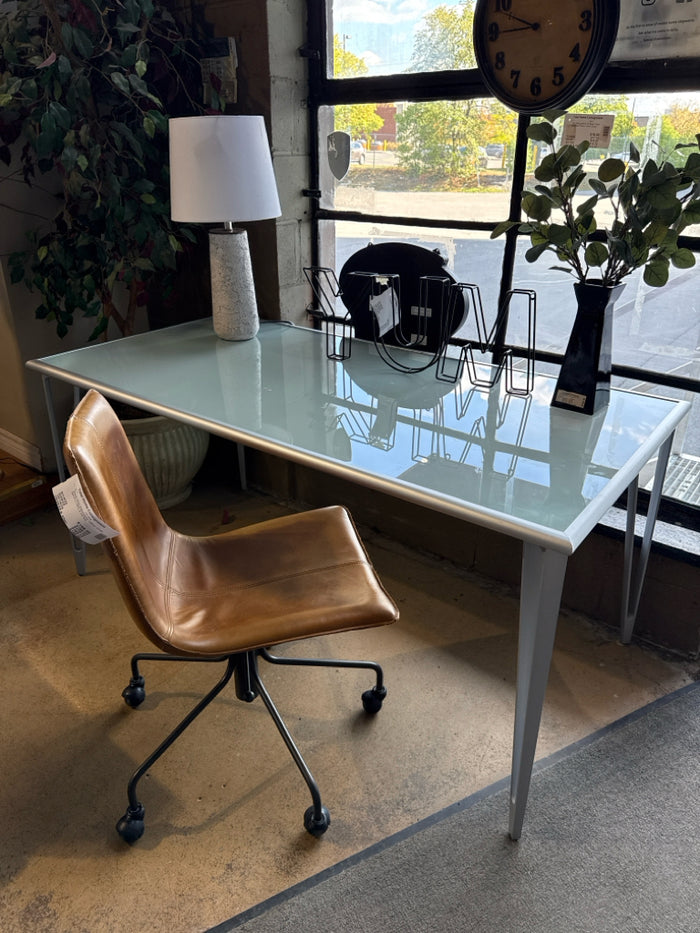 Glass & Metal Desk/Dining Table