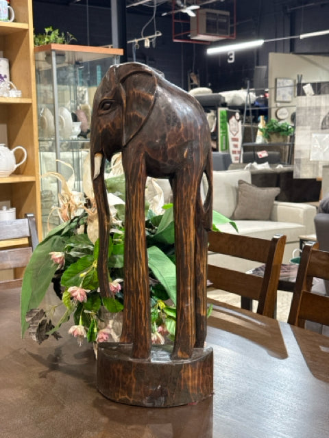 Wooden Elephant Sculpture