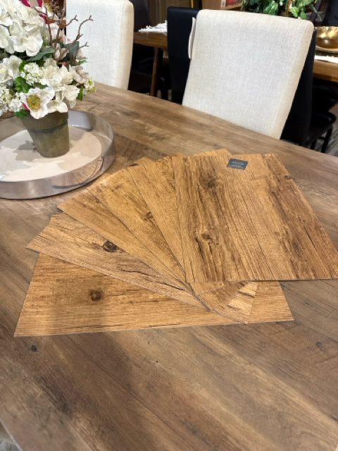 Set of 6 Simons Home Vinyl Rustic Faux Wood Placemats
