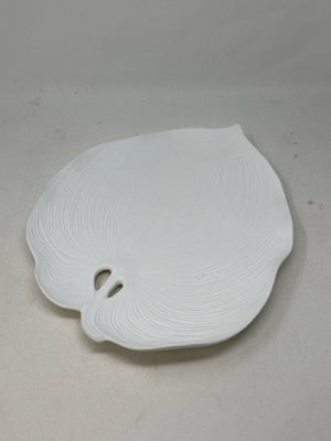 Decorative Bisque Pottery Leaf Dish