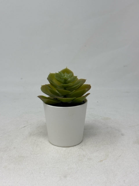 Miniature Artificial Succulent in White Pot