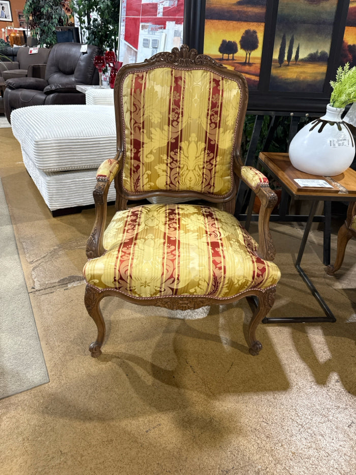 Fabric & Wood Bergere Chair