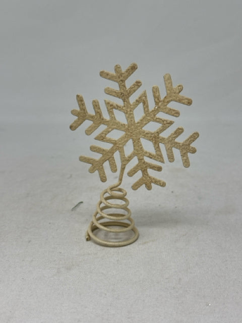 Miniature Cream Snowflake Xmas Tree Topper