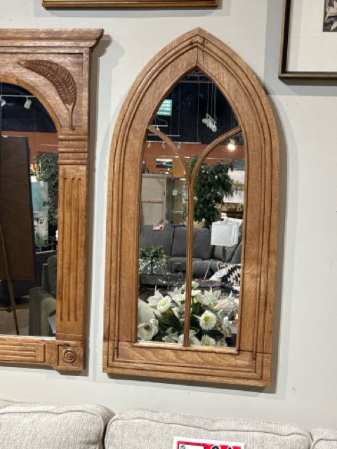 Rustic Arched Wooden Mirror